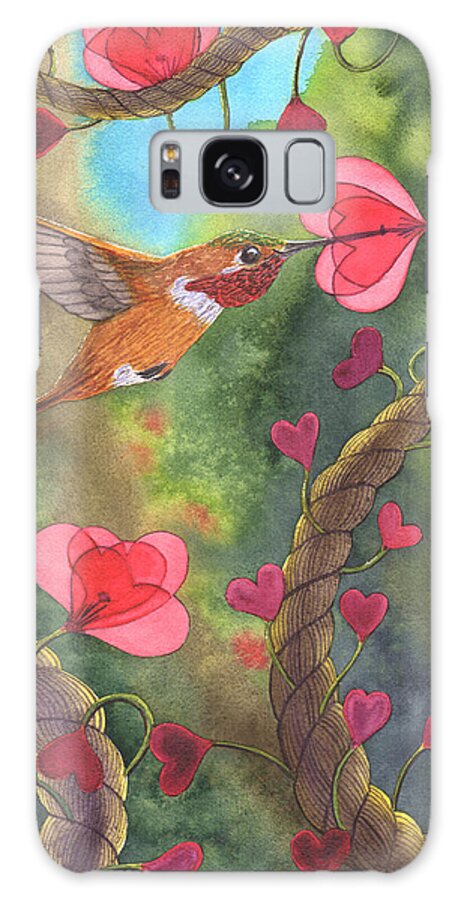 Valentine Galaxy Case featuring the painting Heart Twine by Catherine G McElroy