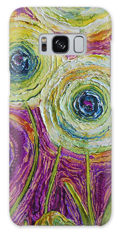 Flowers In Heaven Galaxy Case featuring the painting Heaven's Flowers by Paris Wyatt Llanso