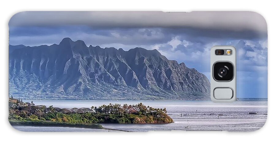 Hawaii Galaxy Case featuring the photograph He'eia Park and Fish pond by Dan McManus