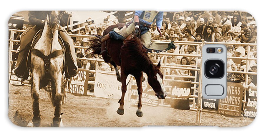 Sepia Galaxy S8 Case featuring the photograph Helluva Rodeo-The Ride 5 by September Stone