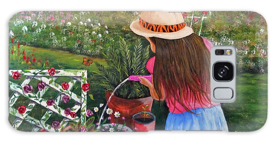 Flowers Galaxy Case featuring the painting Her Secret Garden by Gloria E Barreto-Rodriguez