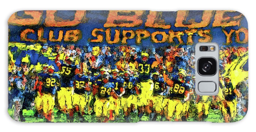 University Of Michigan Galaxy Case featuring the painting Here We Come by John Farr