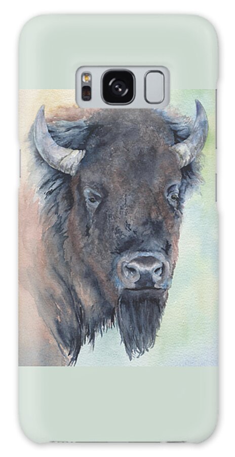Bison Galaxy Case featuring the painting Here's Looking At You - Bison by Marsha Karle