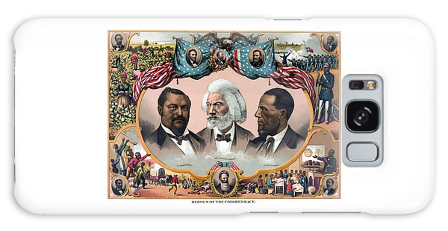 Black History Galaxy Case featuring the painting Heroes Of African American History - 1881 by War Is Hell Store