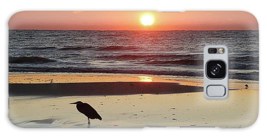 Alabama Photographer Galaxy Case featuring the digital art Heron Watching Sunrise by Michael Thomas