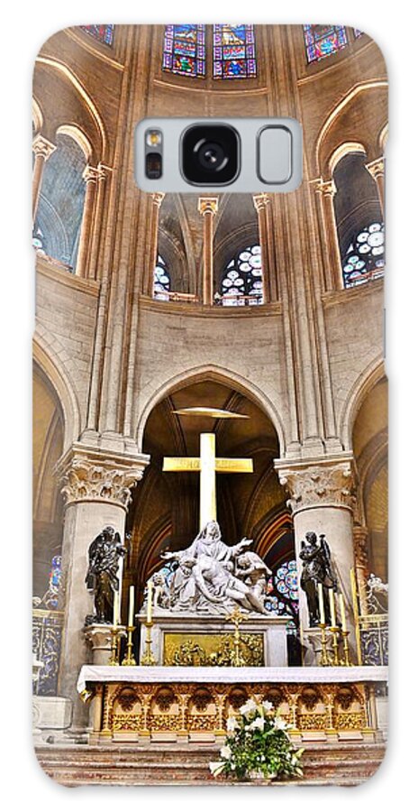 Notre Dame Galaxy Case featuring the photograph High Alter Notre Dame Cathedral Paris France by Kim Bemis