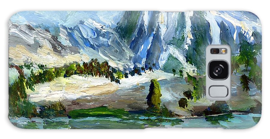Mountain Galaxy Case featuring the painting High Lake First Snow by Randy Sprout
