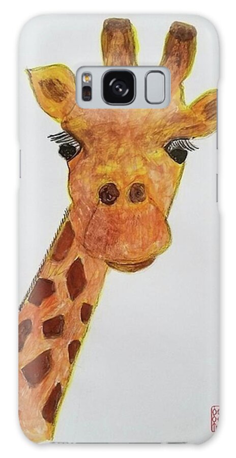 Giraffe Galaxy Case featuring the painting Higher Perspective by Margaret Welsh Willowsilk