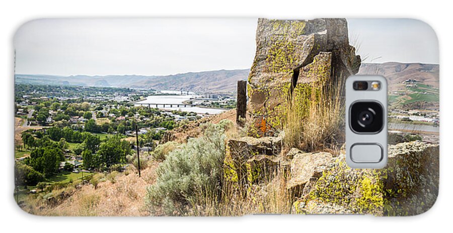 Lewiston Idaho Clarkston Washington Id Wa Lc-valley Valley Lewis Clark Fence Post Rock Rocks View Bridge Lookout Native American Indian Sage Brush Grass Rare Gone Clearwater River City Formation Ancient Galaxy Case featuring the photograph Historic Indian Lookout by Brad Stinson