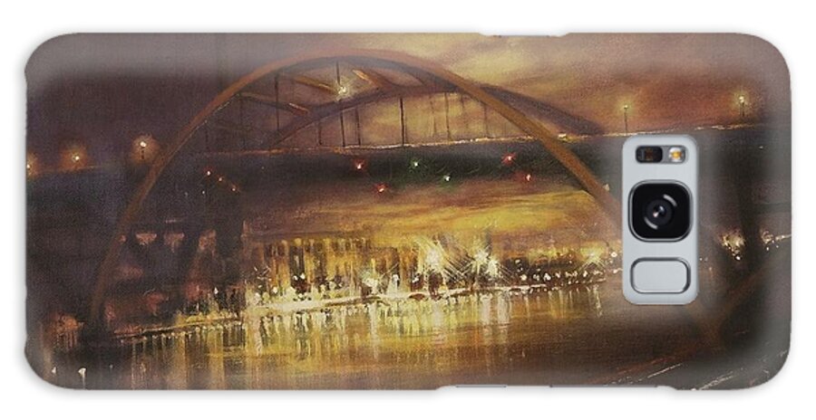 Hoan Bridge Galaxy Case featuring the painting Hoan Bridge by Tom Shropshire