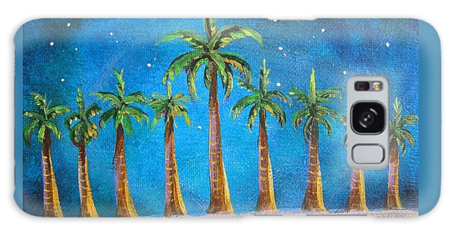 Holiday Card Galaxy Case featuring the painting Holiday Palms by Patricia Piffath