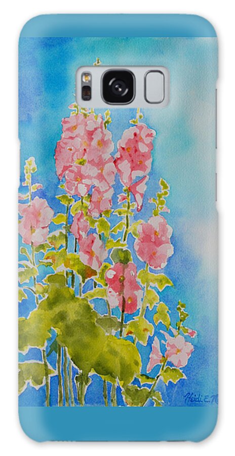 Art Galaxy Case featuring the painting Hollyhocks by Heidi E Nelson