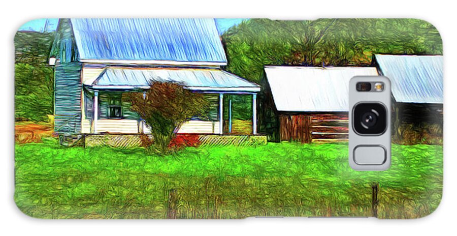 Farm Galaxy Case featuring the digital art Homestead by Leslie Montgomery