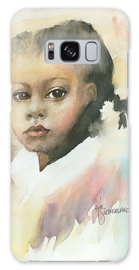 Girl Galaxy Case featuring the painting Honey Child by Kim Whitton