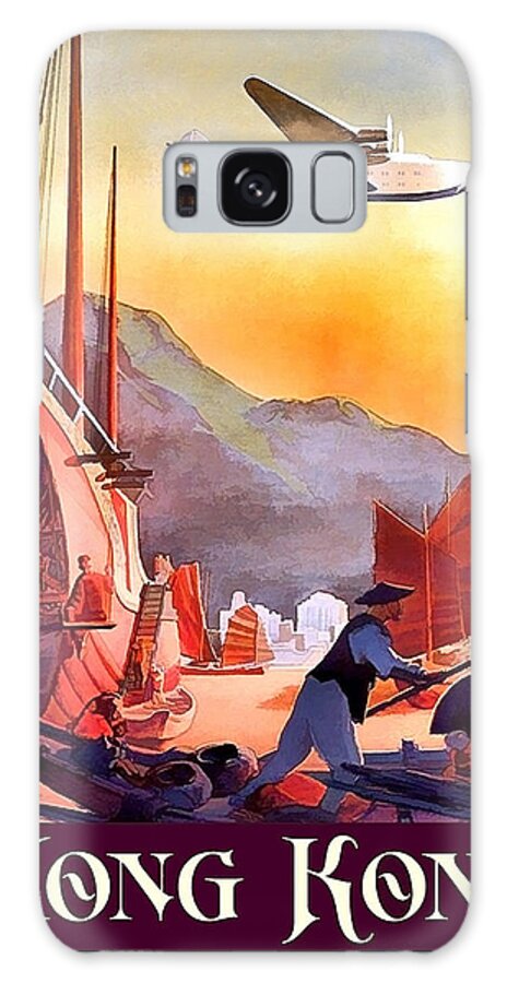 Hong Kong Galaxy Case featuring the painting Hong Kong, airline travel poster by Long Shot