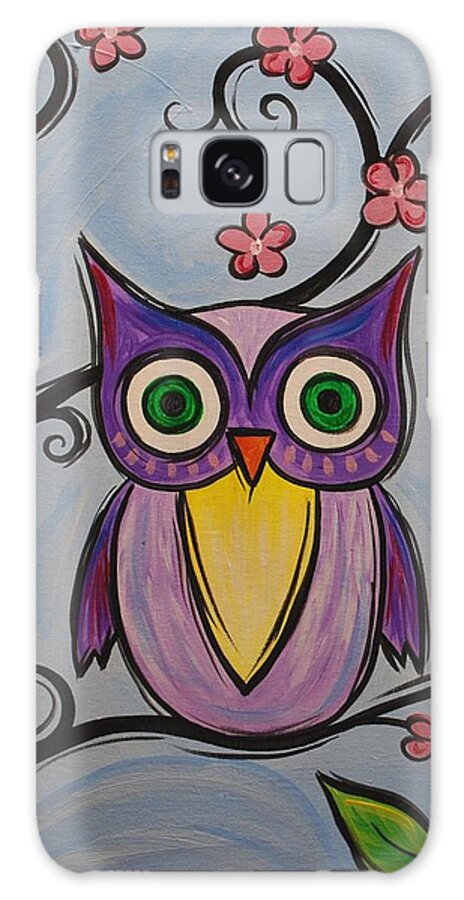 Owl Bird Galaxy Case featuring the painting Hootie by Emily Page