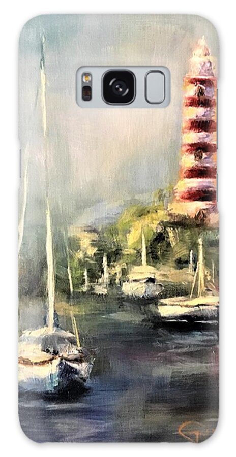 Boats Galaxy Case featuring the painting Hope town Harbor by Kathy Lynn Goldbach