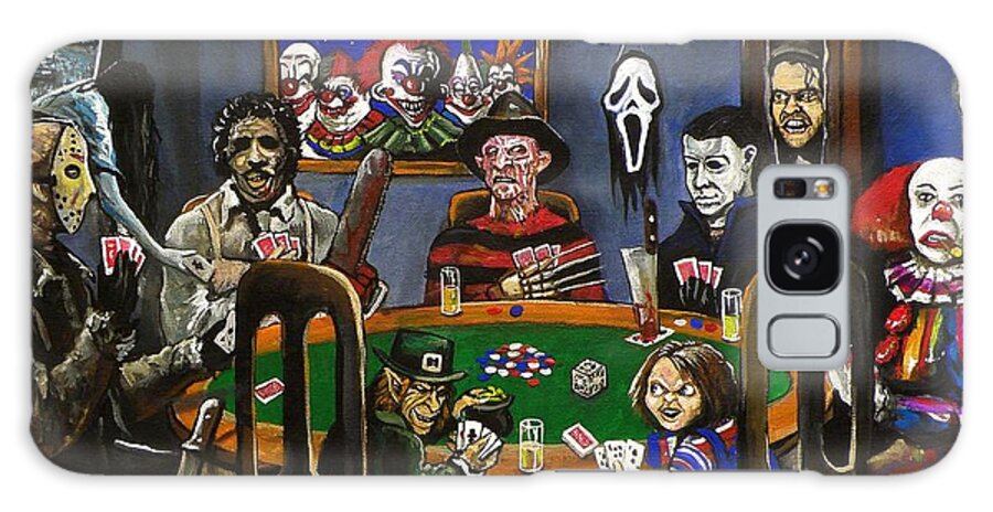 Horror Galaxy Case featuring the painting Horror Card Game by Tom Carlton