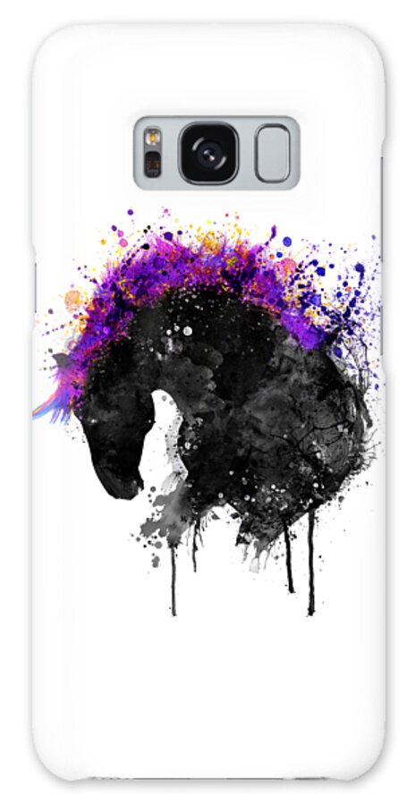 Marian Voicu Galaxy Case featuring the painting Horse Head Watercolor Silhouette by Marian Voicu