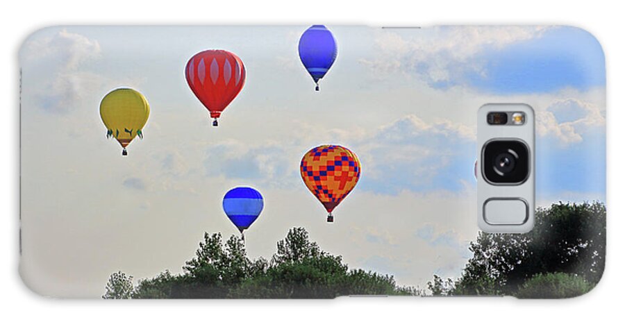 Colorful Hot Air Balloon Galaxy S8 Case featuring the photograph Hot Air Balloon Launch by Angela Murdock