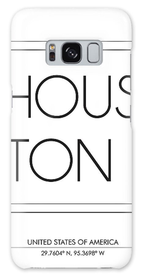 Houston Galaxy Case featuring the mixed media Houston, United States Of America - City Name Typography - Minimalist City Posters #1 by Studio Grafiikka