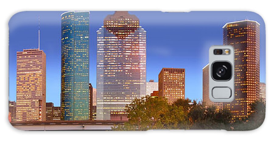 Houston Texas Skyline Galaxy Case featuring the photograph Houston Texas Skyline at DUSK by Jon Holiday