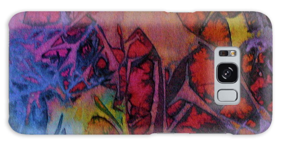 Abstract Art Galaxy Case featuring the painting How Her Garden Grows by Mary Sullivan