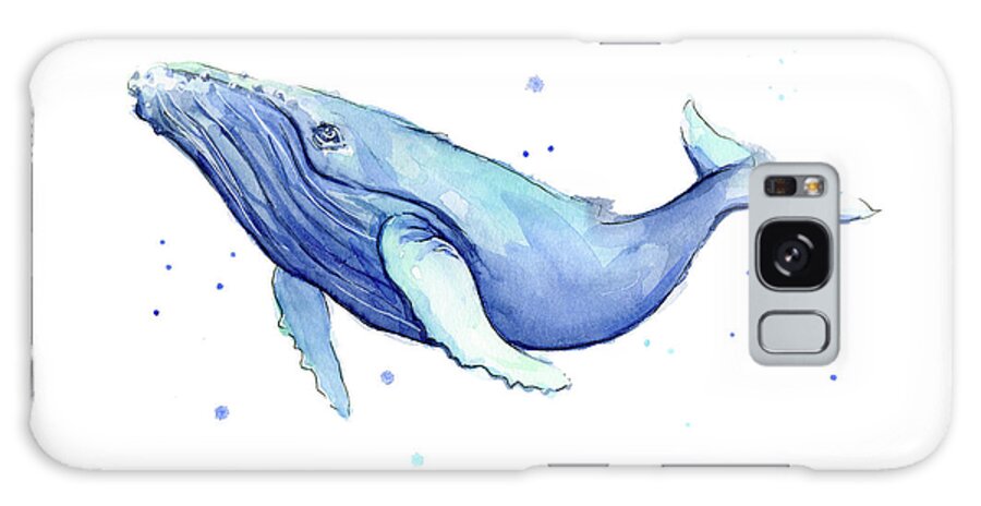 Whale Galaxy Case featuring the painting Humpback Whale Watercolor by Olga Shvartsur