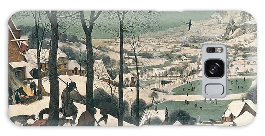 Hunters Galaxy Case featuring the painting Hunters in the Snow by Pieter the Elder Bruegel