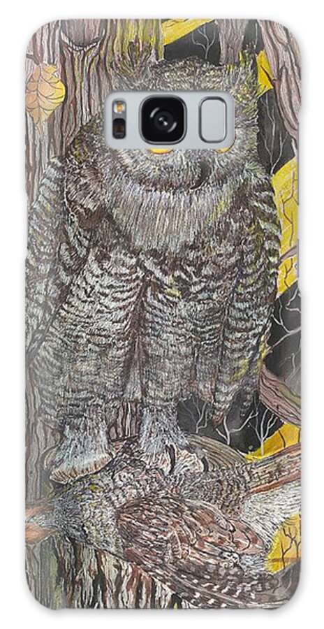 Owl Galaxy Case featuring the painting Hunting Owl by Darren Cannell