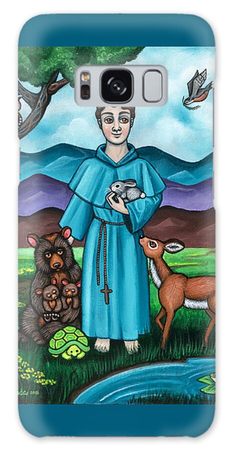 St. Francis Galaxy Case featuring the painting I am Francis by Victoria De Almeida