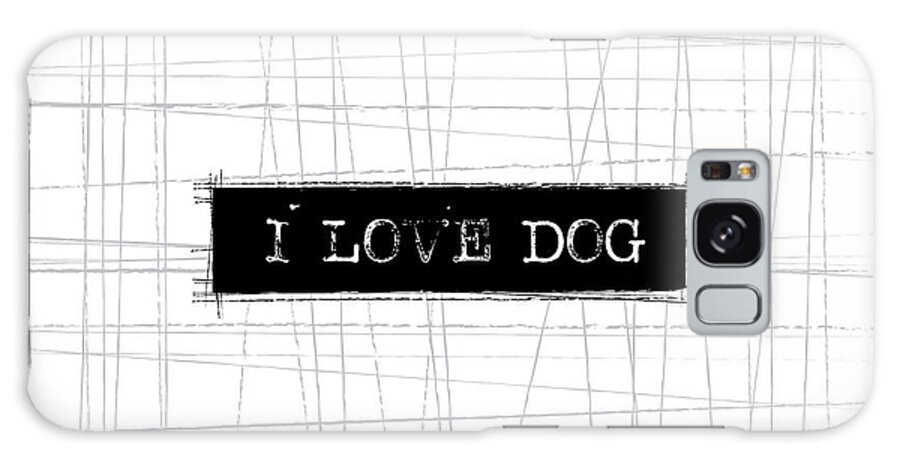 Dog Galaxy Case featuring the digital art I love dog word art by Kathleen Wong