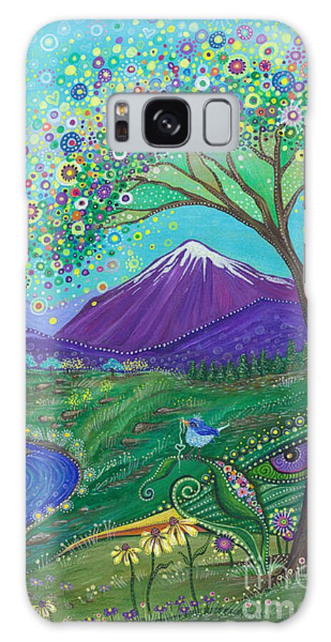 Skies Of Blue Galaxy Case featuring the painting I See Skies of Blue by Tanielle Childers