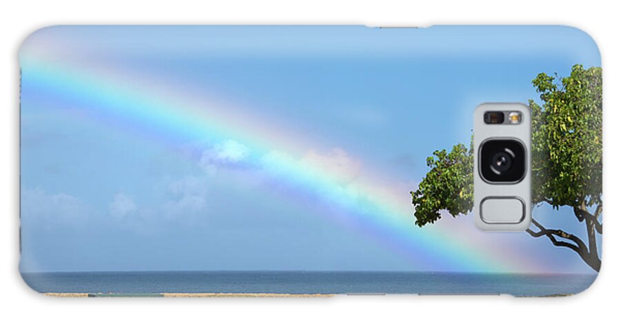 I Want To Be There Tree At The End Of A Rainbow Waimea Valley Beach Park Oahu Hawaii Galaxy Case featuring the photograph I Want To Be There by Brian Harig