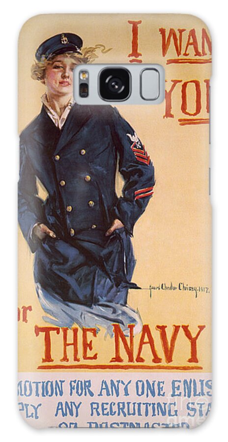 I Galaxy Case featuring the painting I want you for the Navy patriotic vintage poster art by Vintage Collectables