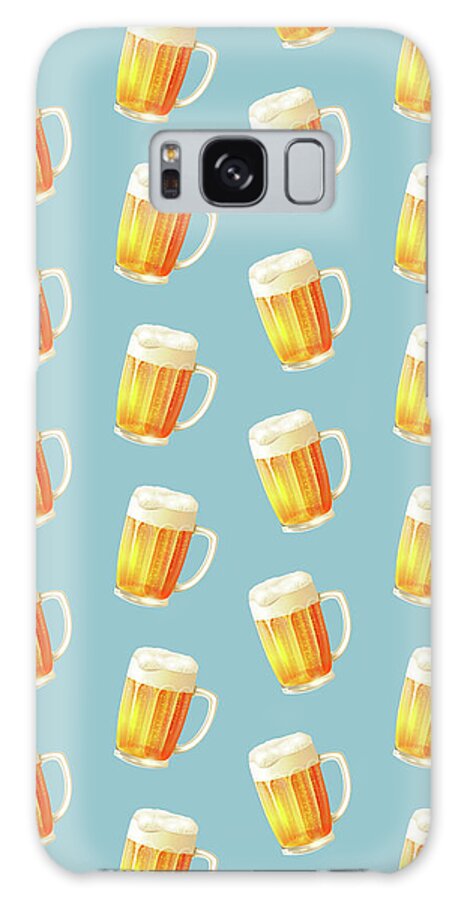 Beer Galaxy Case featuring the painting Ice Cold Beer Pattern by Little Bunny Sunshine