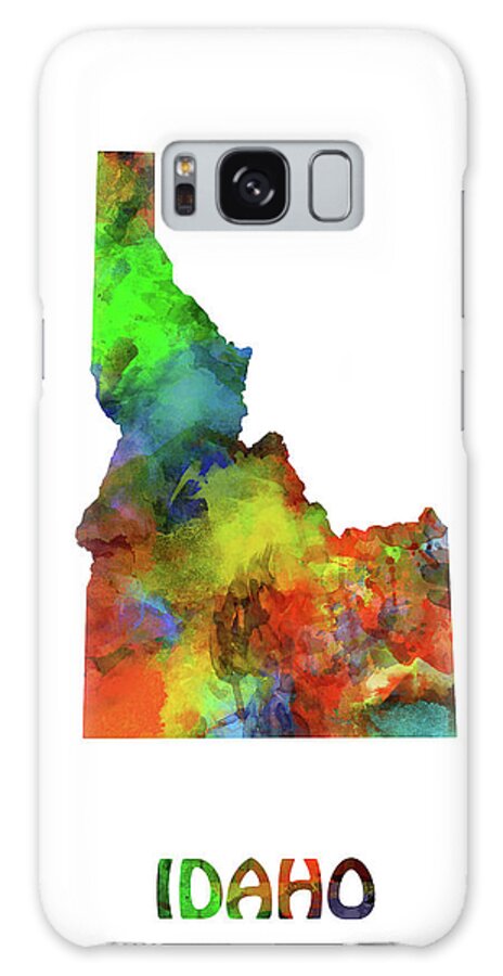 Idaho Galaxy Case featuring the digital art Idaho Map Watercolor by Bekim M