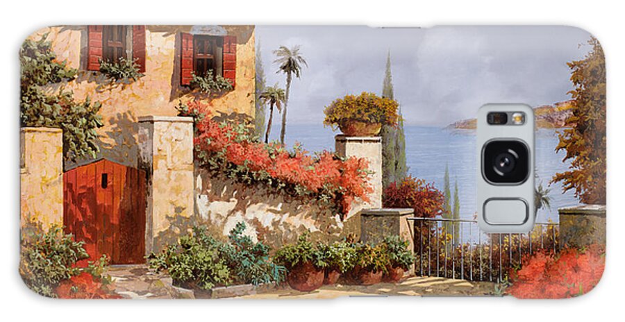Red House Galaxy Case featuring the painting Il Giardino Rosso by Guido Borelli