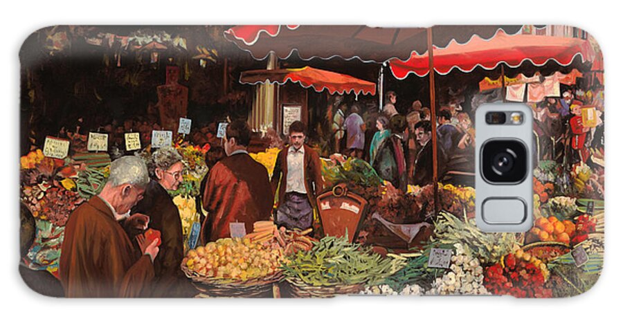 Market Galaxy Case featuring the painting Il Mercato Di Quartiere by Guido Borelli