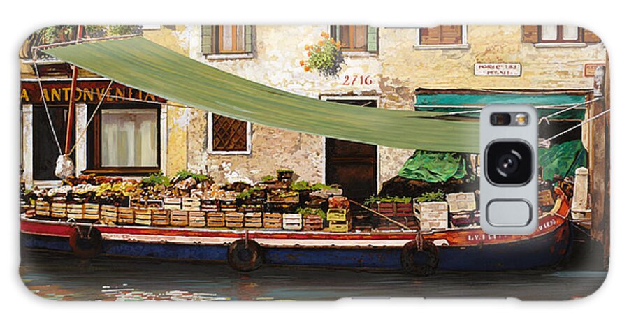  Venice Galaxy Case featuring the painting il mercato galleggiante a Venezia by Guido Borelli