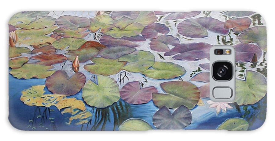 Waterlily Pond; Waterlily; Waterlily Blossom; Water; Serenity; Contemplation Galaxy Case featuring the photograph Bridged's Pond by Marg Wolf