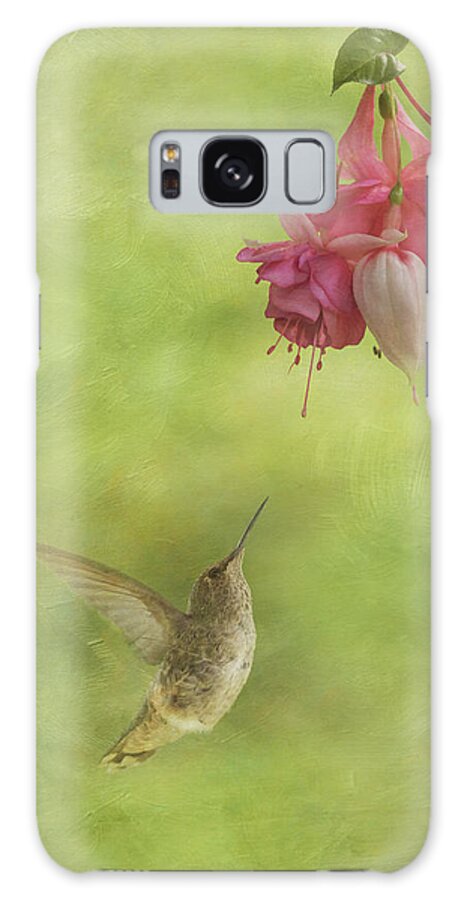 Hummingbird Galaxy Case featuring the photograph In Awe of the Fuchsia by Angie Vogel