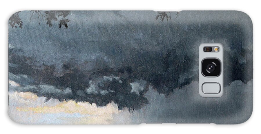 Oil Painting Galaxy Case featuring the painting In coming storm-Epping forest on the lake by Wade Clark