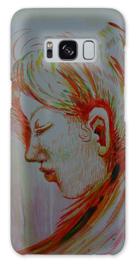 Acrylic Galaxy Case featuring the painting In The Room of Peace by Sukalya Chearanantana
