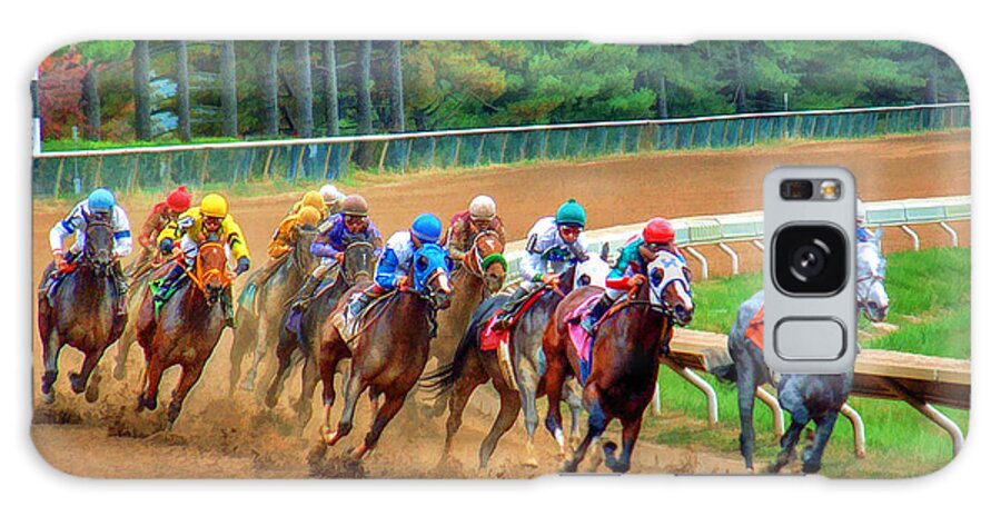 Keenland Galaxy Case featuring the photograph In the Turn #2 by Sam Davis Johnson