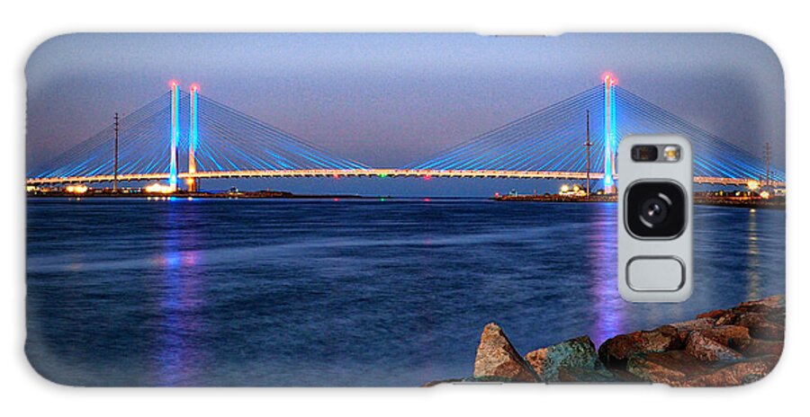 Indian River Inlet Galaxy Case featuring the photograph Indian River Inlet Bridge Twilight by Bill Swartwout