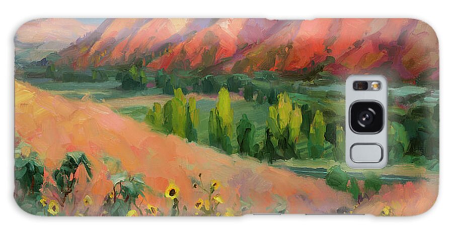 Landscape Galaxy Case featuring the painting Indian Hill by Steve Henderson