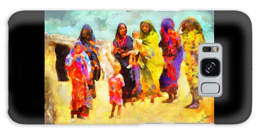 Indian Women 2 Galaxy Case featuring the painting Indian women 2 by George Rossidis