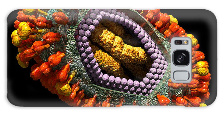 Biological Galaxy Case featuring the digital art Influenza Virus Cutaway 5 by Russell Kightley