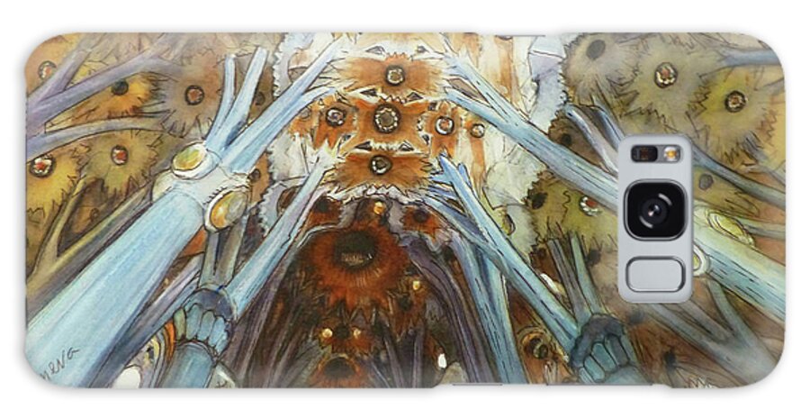 Inner Sagrada Familia Galaxy S8 Case featuring the painting Inner Sagrada Familia II by Henrieta Maneva